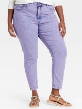 Ava & Viv Light Purple Wash Skinny Leg Jeans High Waisted- grunge 90’s jeans